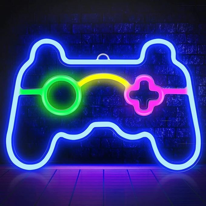 Gaming Controller Neon LED Sign | 3D Acrylic Wall Light | RGB Gaming Room Decor | Plug & Play LED Neon Lamp for Gamers