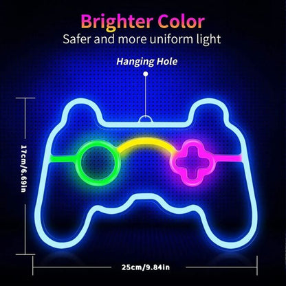 Gaming Controller Neon LED Sign | 3D Acrylic Wall Light | RGB Gaming Room Decor | Plug & Play LED Neon Lamp for Gamers