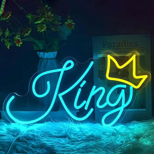 King Neon LED Sign – Royal Room Decor Light for Gamers & King