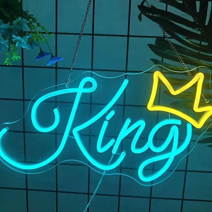 King Neon LED Sign – Royal Room Decor Light for Gamers & King