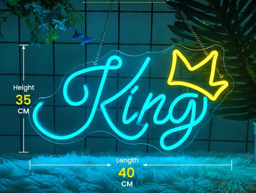 King Neon LED Sign – Royal Room Decor Light for Gamers & King