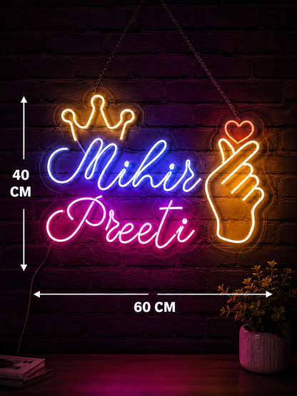 Personalized Couple Neon LED Sign – Custom Name Light
