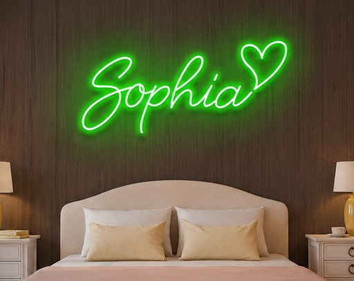 Custom NAME LED Neon Sign with Heart | Personalized Bedroom Wall Decor